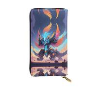 WBQLSL Circuit Phoenix Longue pochette en cuir avec porte-monnaie zippé et 12 emplacements pour cartes de crédit, portefeuille de voyage léger