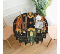 WBQLSL Circuit symétrique. Cette nappe circulaire florale de 152,4 cm de diamètre est parfaite pour les repas ou les décorations intérieures et extérieures.