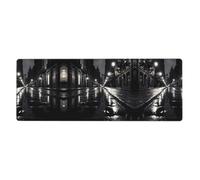 WBQLSL Clavier et tapis de souris à motifs Rainy Day in the street 30 x 80 cm Parfait pour les jeux et le bureau d'ordinateur portable