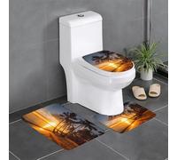 WBQLSL Coco Lot de 3 tapis de sol antidérapants en flanelle pour salle de bain et chambre à coucher