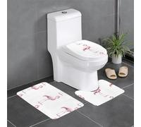 WBQLSL Code Flamingo Tapis de Sol Absorbant Set de 3 Pièces Tapis de Salle de Bain Antidérapant Tapis de Porte Chambre Tapis Cuisine