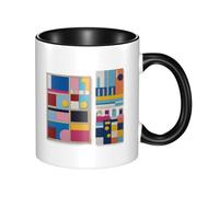 WBQLSL Color Space sense Tasse en céramique double couleur, tasse classique à grande anse, adaptée pour le bureau et la maison, passe au micro-ondes