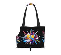 WBQLSL Colour Clash Sac de voyage pour animal domestique Petit sac à bandoulière pour voiture et personne