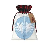 WBQLSL Composition centrale : sac cadeau avec cordon de serrage, fournitures de fête de Noël, sac cadeau de Noël en toile de jute 21,1 x 30 cm