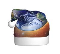 WBQLSL Cosmic Earth Chapeau de Père Noël unisexe pour adulte 40 cm de haut