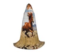 WBQLSL Cosplay Capuche Cheval Galop Imprimé Grande Cape Costume Essentiel Vacances Party Prop Tailles S/M/L (unisexe)