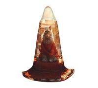 WBQLSL Cosplay Capuche Cité Interdite et Chats Imprimés Petite Cape Costume Essentiel Vacances Party Prop Tailles S/M/L (unisexe)