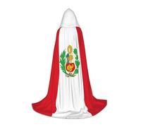 WBQLSL Cosplay Capuche Drapeau du Pérou Imprimé Petite Cape Costume Essentiel Vacances Party Prop Tailles S/M/L (unisexe)