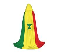 WBQLSL Cosplay Capuche Drapeau du Sénégal Imprimé Grande Cape Costume Essentiel Vacances Party Prop Tailles S/M/L (unisexe)