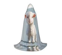 WBQLSL Costume d'Halloween, cape de magicien imprimé agneau doux, convient aux adultes et aux adolescents, tailles S, M, L disponibles