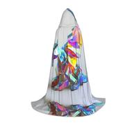 WBQLSL Costume d'Halloween, cape de magicien imprimé dragon origami, convient aux adultes et aux adolescents, tailles S, M, L disponibles