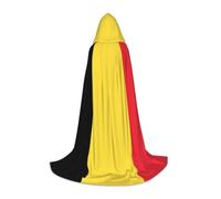 WBQLSL Costume d'Halloween, cape de magicien imprimé drapeau de la Belgique, convient aux adultes et aux adolescents, tailles S, M, L disponibles