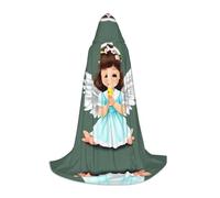 WBQLSL Costume d'Halloween, cape de magicien imprimé petit ange mignon, convient aux adultes et aux adolescents, tailles S, M, L disponibles