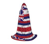 WBQLSL Costume d'Halloween, cape de magicien imprimée avec drapeau hawaïen, convient aux adultes et aux adolescents, tailles S, M, L disponibles