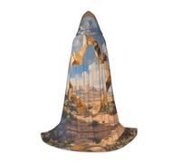 WBQLSL Costume d'Halloween, cape de magicien imprimée d'architecture du désert, convient aux adultes et aux adolescents, tailles S, M, L disponibles