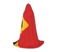 WBQLSL Costume d'Halloween, drapeau du Timor-Leste imprimé, cape de magicien M, convient aux adultes et aux adolescents, tailles S, M, L disponibles