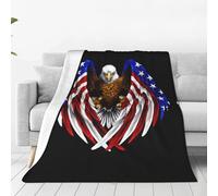 WBQLSL Couverture en flanelle ultra douce avec imprimé aigle patriotique des États-Unis - Une couverture pour la maison, les voyages et l'extérieur - 127 x 101,6 cm