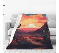 WBQLSL Couverture en flanelle ultra douce avec imprimé cactus du désert - Une couverture pour la maison, les voyages et l'extérieur - 152,4 x 127 cm