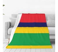 WBQLSL Couverture en flanelle ultra douce avec imprimé drapeau de l'île Maurice - Une couverture pour la maison, les voyages et l'extérieur - 152,4 x 127 cm