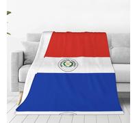 WBQLSL Couverture en flanelle ultra douce avec imprimé drapeau du Paraguay - Convient pour lit double, canapé, camping et comme cadeau - (203,2 x 152,4 cm)