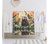 WBQLSL Couverture pour bébé imprimée marmotte abstraite, 76,2 x 101,6 cm, couverture pour nouveau-né