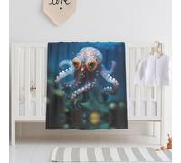 WBQLSL Couverture pour bébé Motif pieuvre avec grands yeux 76,2 x 101,6 cm