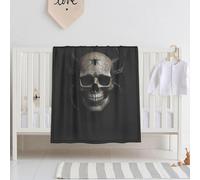 WBQLSL Couverture pour bébé Motif tête de mort et araignée 76,2 x 101,6 cm