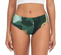 WBQLSL Culotte confortable grande taille pour femme, couverture complète respirante. La beauté du string imprimé camouflage, noir, X-Small