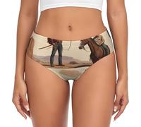 WBQLSL Culotte confortable grande taille pour femme, respirant, couverture complète, string imprimé People of the Desert, noir, X-Small