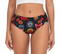 WBQLSL Culotte string imprimée insolite pour femme, haute élasticité, couverture intégrale, près du corps, noir, Small