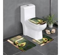 WBQLSL Cut Avocado Lot de 3 tapis de sol antidérapants en flanelle pour salle de bain et chambre à coucher