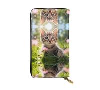 WBQLSL Cute Kitty. Petite pochette en cuir imprimée - Portefeuille de 7,5 x 4,1 po