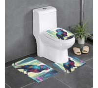 WBQLSL Cyberpunk Parrot3 pièces Tapis de sol antidérapant Flanelle Tapis de sol Salle de bain Tapis antidérapant Décoration d'intérieur