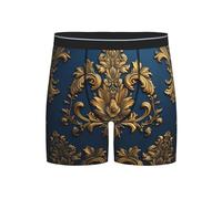 WBQLSL Damascus on Blue Boxer pour homme, tissu hautement élastique, respirant, plusieurs tailles (S-2XL), Noir/blanc, XXL