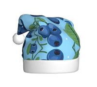 WBQLSL Délicieux chapeau de Père Noël imprimé myrtilles, décoration d'ambiance de fête de Noël, accessoire interactif de fête du Nouvel An