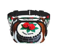WBQLSL Delicious Cakes Sac banane imprimé, sac à bandoulière élégant, sac de poitrine léger de voyage et de sport