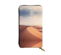 WBQLSL deserts Longue pochette en cuir avec porte-monnaie zippé et 12 emplacements pour cartes de crédit, portefeuille de voyage léger