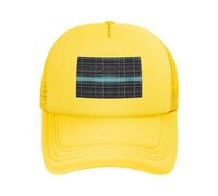 WBQLSL Dimensional Line Casquette de baseball à impression noire | Chapeau de golf réglable en maille légère, jaune, Taille unique