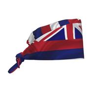 WBQLSL Drapeau de Hawaï Chapeau de Travail Imprimé Américain Respirant Bande Absorbante La Sueur, Convient pour Homme et Femme, Noir, Noir, Taille Unique