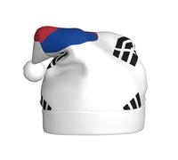 WBQLSL Drapeau de la République de Corée - Chapeau de Père Noël imprimé - Décoration d'ambiance de fête de Noël - Accessoire interactif pour fête du Nouvel An