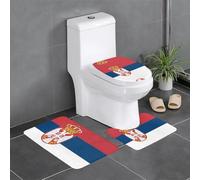 WBQLSL Drapeau de la Serbie 3 pièces Tapis de sol antidérapant Flanelle Tapis de sol Salle de bain Tapis antidérapant Décoration intérieure