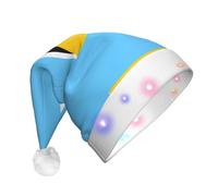 WBQLSL Drapeau de Sainte Lucie Chapeau de Père Noël décoratif avec lumières LED, parfait pour les fêtes costumées et les spectacles sur scène.