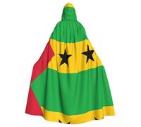 WBQLSL Drapeau de Sao Tomé et Principe Cape à capuche pour adulte, parfaite pour Halloween, les fêtes costumées et le cosplay.