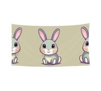 WBQLSL Drapeau décoratif à suspendre pour événement, 177,8 x 88,9 cm, convient pour Halloween, fête de réveillon de Noël, motif mignon petit lapin