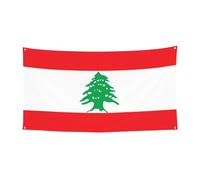 WBQLSL Drapeau décoratif à suspendre pour événement, 177,8 x 88,9 cm, convient pour Halloween, réveillon de Noël, drapeau du Liban