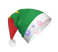 WBQLSL Drapeau du Burkina Faso Chapeau de Noël avec lumières LED, parfait pour les fêtes costumées, les spectacles sur scène et les événements scolaires.