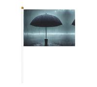 WBQLSL Drapeau imprimé parapluie noir sous la pluie - Convient pour le baseball, le basket-ball, le football et les pom-pom girls