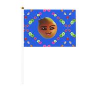 WBQLSL Drapeau imprimé smiley jaune poire - Convient pour le baseball, le basket-ball, le football et les pom-pom girls