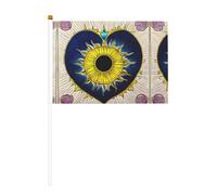 WBQLSL Drapeau imprimé soleil en forme de cœur - Convient pour le baseball, le basket-ball, le football et les pom-pom girls