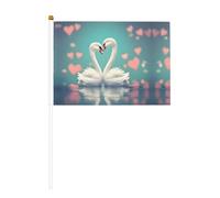WBQLSL Drapeau imprimé « The Swan in Love » - Convient pour le baseball, le basket-ball, le football et les pom-pom girls